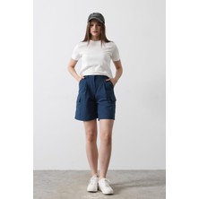 Şort - Indigo Mavi Cepli