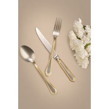 Hisar Floransa Eskitme Gold 84 Parça Çelik 12 Kişilik Çatal Kaşık Bıçak Seti