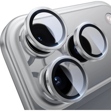 iPhone iPhone 17 Pro/17 Pro Max Premium Safir Parmak Izi Bırakmayan Lens Koruma Parlak Temperli Kamera Koruyucu Cl-12