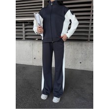 Oversize Garnili Fermuarlı Geniş Paça Modal Kumaş Eşofman Takım