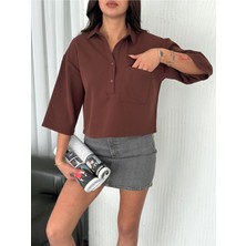 Cep Detaylı Truvakar Kol Dabıl Kumaş Gömlek