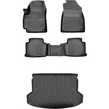 Bmy Oto Aksesuar Volkswagen Tiguan All Space 5 Koltuk 2016-2023 3D Araca Özel Paspas ve Bagaj Havuzu Set