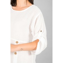 Müslin Kadın Düğme Deteylı Elbise