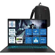 Asus Vivobook 16 V3607VM Intel Core 5 210H 64GB Ddr5 4tb SSD RTX5060 Gddr7 8gb Freedos 16" WUXGA(1920X1200) 144HZ 300NITS Taşınabilir Bilgisayar RP049F30 + Zetta Çanta