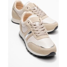 Bağcıklı Kadın Spor Ayakkabı ; Bej