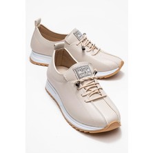 Yumuşak Tabanlı Kadın Ayakkabı Bej Beyaz