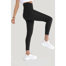 Kadın Siyah Yüksek Bel Toparlayıcı Tayt