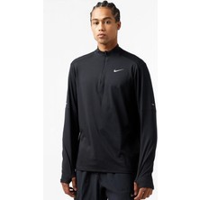 Nike Dri Fit  Element 1/2-Zip Running Top Men's Sweatshirt Erkek Reflektörlü Koşu Sweastshirt Siyah