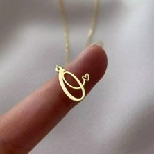 Sembol Gold Altın Harf Kolye Kalp Form 14K