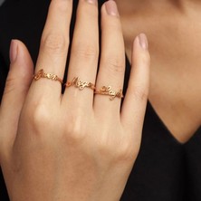 Sembol Gold Altın İsimli Yüzük Sarı, Rose ve Beyaz