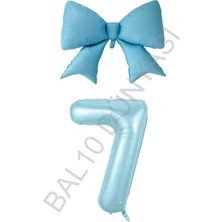 Mavi Renk Fiyonk Rakam Folyo Balon Seti Yaş 7