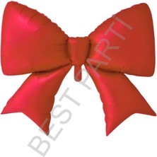 Best Parti Kırmızı Renk Fiyonk Folyo Balon 98*75 cm