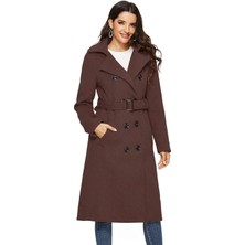 Kemer Detaylı Aksesuarlı Kaşe Kaban