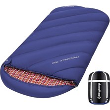 KingCamp Freespace 250 Relax -8°C Geniş Mumya Uyku Tulumu 3 Mevsim Taşınabilir Mavi