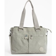 Kadın Büyük Boy Bölmeli Çanta Açık Gri