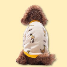 Züzü Polar Sweat Zürafa Desenli Kedi Köpek Sweati Kedi Köpek Kıyafeti Köpek Poları Sıcak Tutan Sweat
