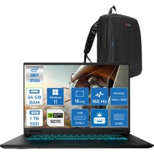 Gigabyte Gıgabyte Gamıng A16CWH Intel® Core™ I7-13620H Ddr5 24GB 1tb SSD 16INÇ 8GB/RTX5070 IPS Wuxga (1920X1200) 165Hz, 300NITS WINDOWS11HOME Gaming Laptop WA16CWHH03+ZETTAÇANTA