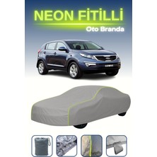 Cemku Gri [kia Sportage 2010 - 2013] Uyumlu Neon Fitilli Araba Brandası, Su ve Toz Geçirmez