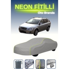 Cemku Gri [kia CEE'D 2007 - 2009] Uyumlu Neon Fitilli Araba Brandası, Su ve Toz Geçirmez
