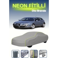 Cemku Gri [alfa Romeo 147 (5 Kapılı) 2000 - 2005] Uyumlu Neon Fitilli Araba Brandası, Su ve Toz Geçirmez