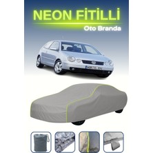 Cemku Gri [volkswagen Polo 3 Kapılı 2001 - 2005] Uyumlu Neon Fitilli Araba Brandası, Su ve Toz Geçirmez