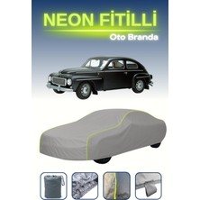 Cemku Gri [volvo Pv 544] Uyumlu Neon Fitilli Araba Brandası, Su ve Toz Geçirmez