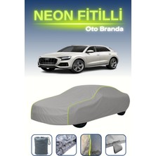 Cemku Gri [audi Q8 2018 - 2021] Uyumlu Neon Fitilli Araba Brandası, Su ve Toz Geçirmez