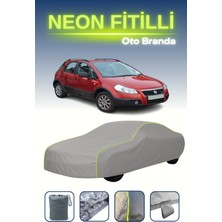 Cemku Gri [fiat Sedici 2006 - 2009] Uyumlu Neon Fitilli Araba Brandası, Su ve Toz Geçirmez