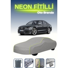 Cemku Gri [audi A8 (D4) 2013 - 2017] Uyumlu Neon Fitilli Araba Brandası, Su ve Toz Geçirmez