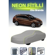 Cemku Gri [renault Megane Estate 2014 - 2016] Uyumlu Neon Fitilli Araba Brandası, Su ve Toz Geçirmez