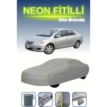 Cemku Gri [toyota Belta] Uyumlu Neon Fitilli Araba Brandası, Su ve Toz Geçirmez