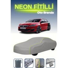 Cemku Gri [peugeot 308 Gti 2015 - 2017] Uyumlu Neon Fitilli Araba Brandası, Su ve Toz Geçirmez