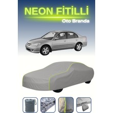 Cemku Gri [honda Civic 7 Sedan] Uyumlu Neon Fitilli Araba Brandası, Su ve Toz Geçirmez
