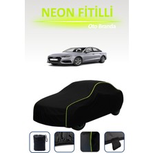 Cemku Siyah [audi A4 2019 - 2021] Uyumlu Neon Fitilli Araba Brandası, Su ve Toz Geçirmez