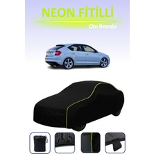 Cemku Siyah [skoda Rapid Spaceback 2013 - 2021] Uyumlu Neon Fitilli Araba Brandası, Su ve Toz Geçirmez