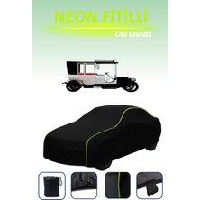 Cemku Siyah [fiat Brevetti 1905 - 1908] Uyumlu Neon Fitilli Araba Brandası, Su ve Toz Geçirmez