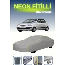 Cemku Gri [hyundai Atos Prime] Uyumlu Neon Fitilli Araba Brandası, Su ve Toz Geçirmez