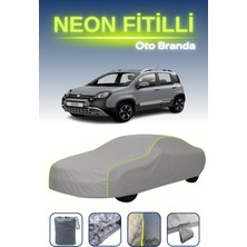 Cemku Gri [fiat Panda Cross 2014 - 2021] Uyumlu Neon Fitilli Araba Brandası, Su ve Toz Geçirmez