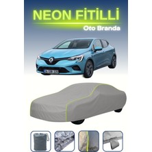 Cemku Gri [renault Clio 2019 - 2021] Uyumlu Neon Fitilli Araba Brandası, Su ve Toz Geçirmez