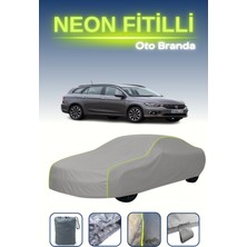 Cemku Gri [fiat Tipo Station Wagon 2016 - 2021] Uyumlu Neon Fitilli Araba Brandası, Su ve Toz Geçirmez
