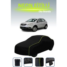 Cemku Siyah [ssangyong Korando 3] Uyumlu Neon Fitilli Araba Brandası, Su ve Toz Geçirmez