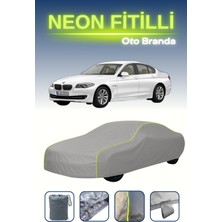 Cemku Gri [bmw 5 Serisi (520D)] Uyumlu Neon Fitilli Araba Brandası, Su ve Toz Geçirmez