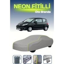 Cemku Gri [peugeot 1007] Uyumlu Neon Fitilli Araba Brandası, Su ve Toz Geçirmez