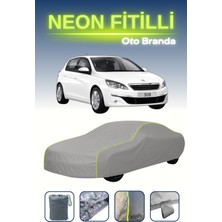 Cemku Gri [peugeot 308 Sw Gt 2017 - 2021] Uyumlu Neon Fitilli Araba Brandası, Su ve Toz Geçirmez