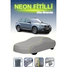 Cemku Gri [bmw X5 (E70) 2007 - 2009] Uyumlu Neon Fitilli Araba Brandası, Su ve Toz Geçirmez