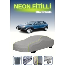 Cemku Gri [hyundai Tucson 2004 - 2009] Uyumlu Neon Fitilli Araba Brandası, Su ve Toz Geçirmez