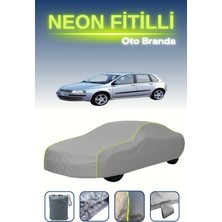 Cemku Gri [fiat Stilo 5 Kapılı 2001 - 2006] Uyumlu Neon Fitilli Araba Brandası, Su ve Toz Geçirmez