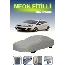 Cemku Gri [kia Rio 3 Hatchback] Uyumlu Neon Fitilli Araba Brandası, Su ve Toz Geçirmez