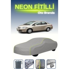 Cemku Gri [honda Fit Aria] Uyumlu Neon Fitilli Araba Brandası, Su ve Toz Geçirmez