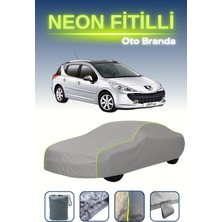 Cemku Gri [peugeot 207 Sw Outdoor 2008 - 2012] Uyumlu Neon Fitilli Araba Brandası, Su ve Toz Geçirmez